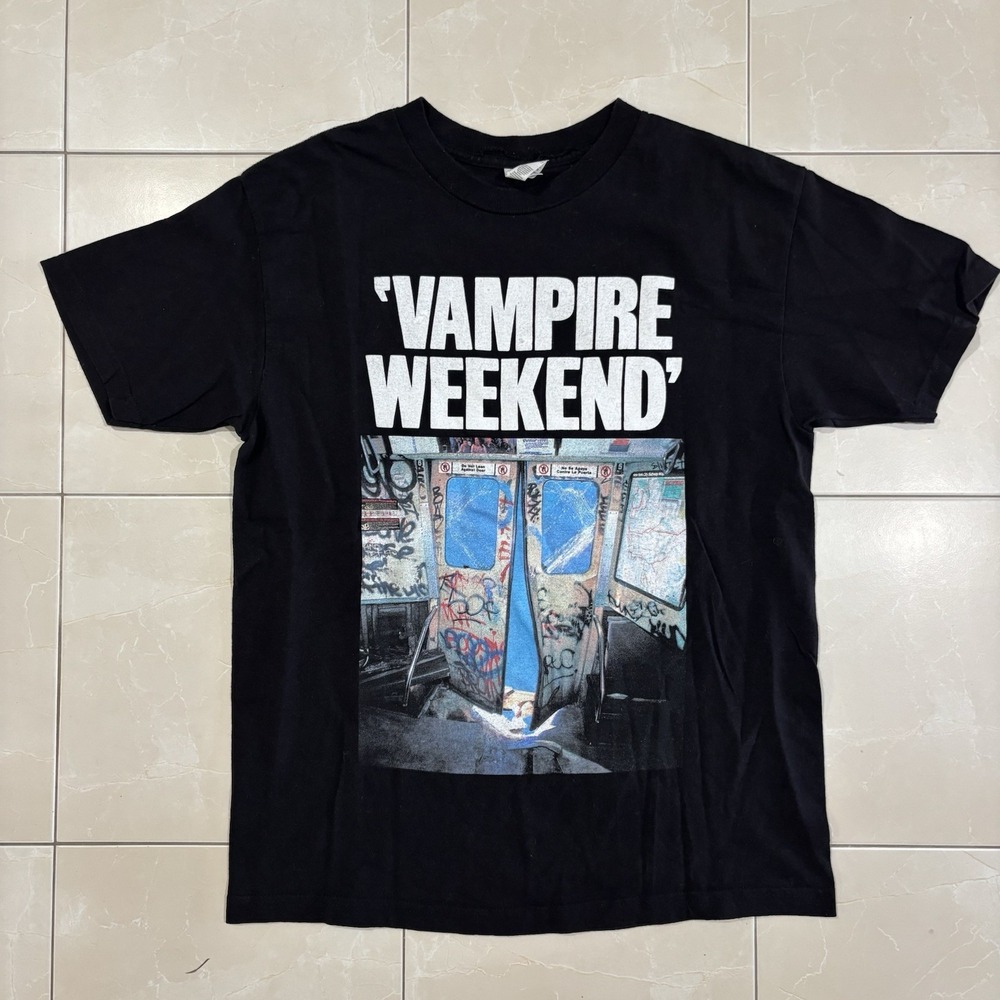 Vintage Vampire Weekend Band T Shirt Black Men's M Ogwau Tour Indie Punk Y2K Tee